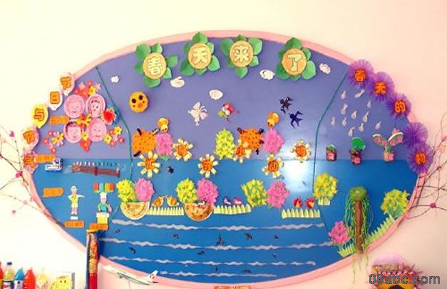 幼儿园环境布置:春天来了-幼儿园大班春天主题墙饰