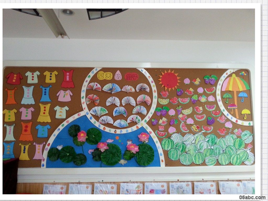 幼儿园大班主题墙:环境夏天真好玩